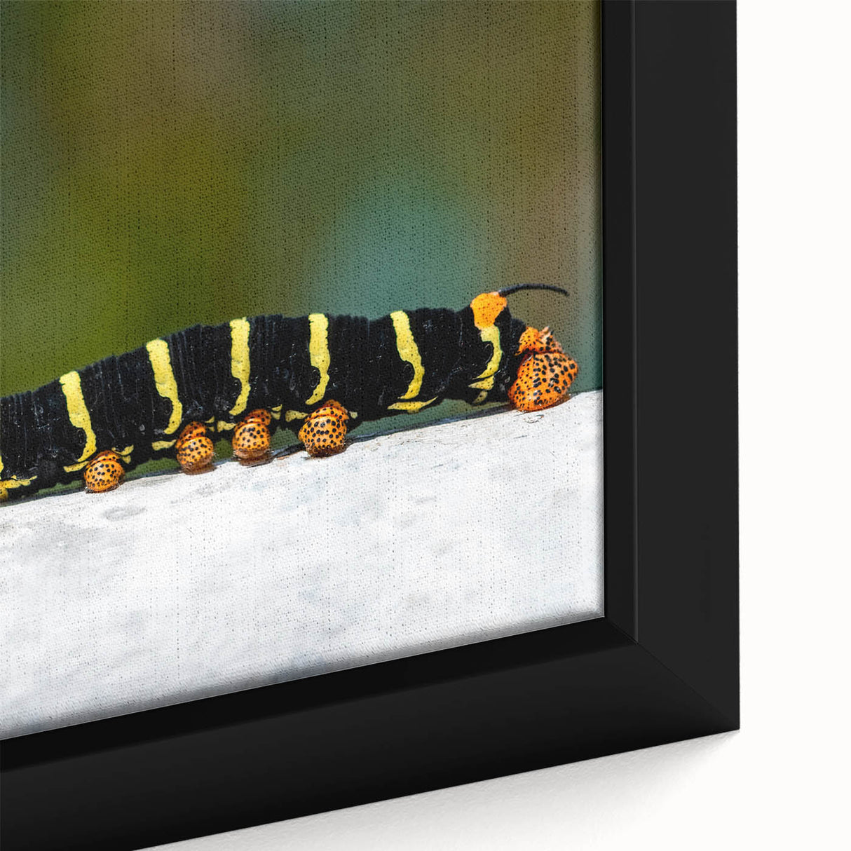 Extra large framed canvas featuring a textured depiction of a Caribbean Martinique scenery in vibrant colors.