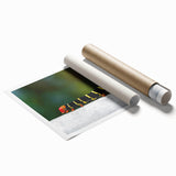 Extra large rolled print of a Caribbean Martinique scenery with vivid floral elements, suitable for classy bathroom wall art.