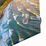 Mid-century modernist large abstract wall art depicting Central American scenery, in vibrant earth tones on acrylic glass.
