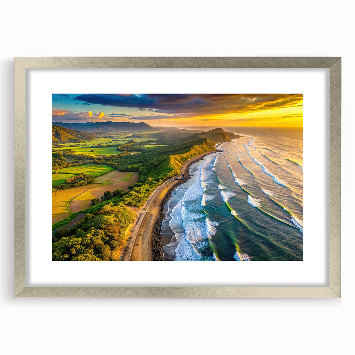 Textured abstract art print featuring muted earth tones on a framed canvas, ideal for bedroom wall decor.