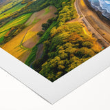 Art deco poster featuring a serene El Salvador landscape in soft blue and green tones on rolled canvas.