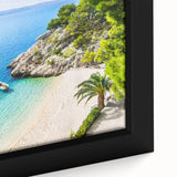 Extra large framed canvas featuring a textured depiction of a Croatian landscape in vibrant colors.