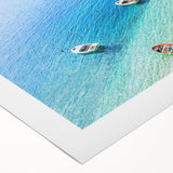 Art deco poster featuring a serene Croatian landscape on rolled canvas, suitable for dining room wall art.