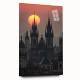 Acrylic print of Prague scenery in muted earth tones, ideal for bedroom or dining room art.