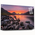 Large abstract wall art depicting the scenic Cumbria landscape in muted earth tones on acrylic glass.
