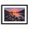 Abstract textured art print of colorful European scenery in a large black frame, ideal for living room decor.