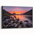 Black and white landscape art painting of Cumbria, England on framed canvas, ideal for bedroom decor.