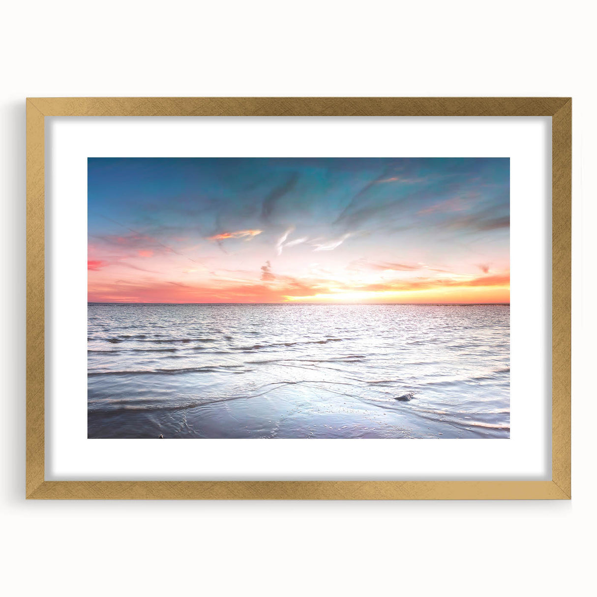 Abstract art print of a European scenery in Estonia, featuring muted earth tones on a framed canvas.
