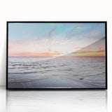 Large abstract wall art featuring a European Estonian scenery in muted gray tones on a framed acrylic panel.
