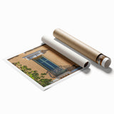 Extra large rolled print of a serene French countryside with vibrant floral details, suitable for classy bathroom wall art.