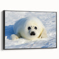 Black and white wall art of a Greenland landscape on framed canvas, ideal for bedroom decor.
