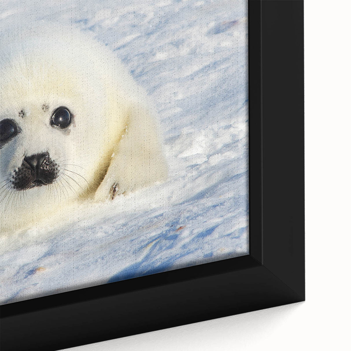 Framed canvas of a textured depiction of Greenland's scenery in muted green and black tones, suitable for living room decor.