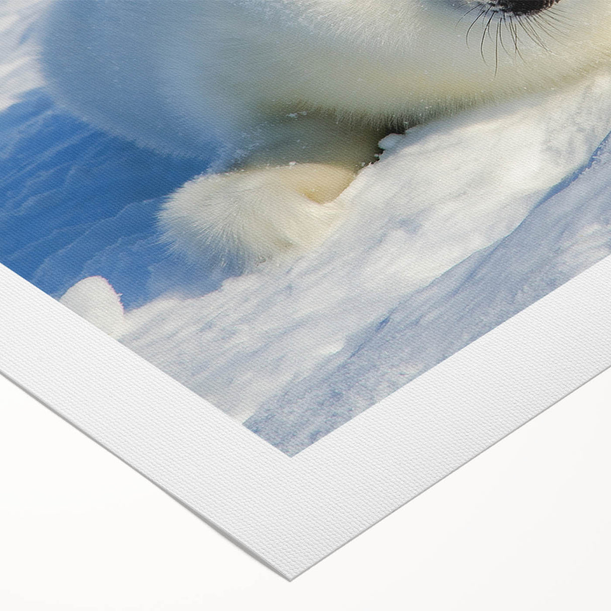 Art deco poster of a Greenland landscape on rolled canvas, featuring muted green and blue tones.