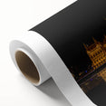 Art deco poster of a European cityscape in pastel shades on rolled canvas, ideal for nursery wall art.