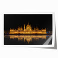 Rolled print of a European landscape with vibrant green and floral elements, ideal for dining room wall art.
