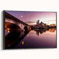Black and white framed canvas of a vintage Irish landscape, ideal for bedroom wall decor.