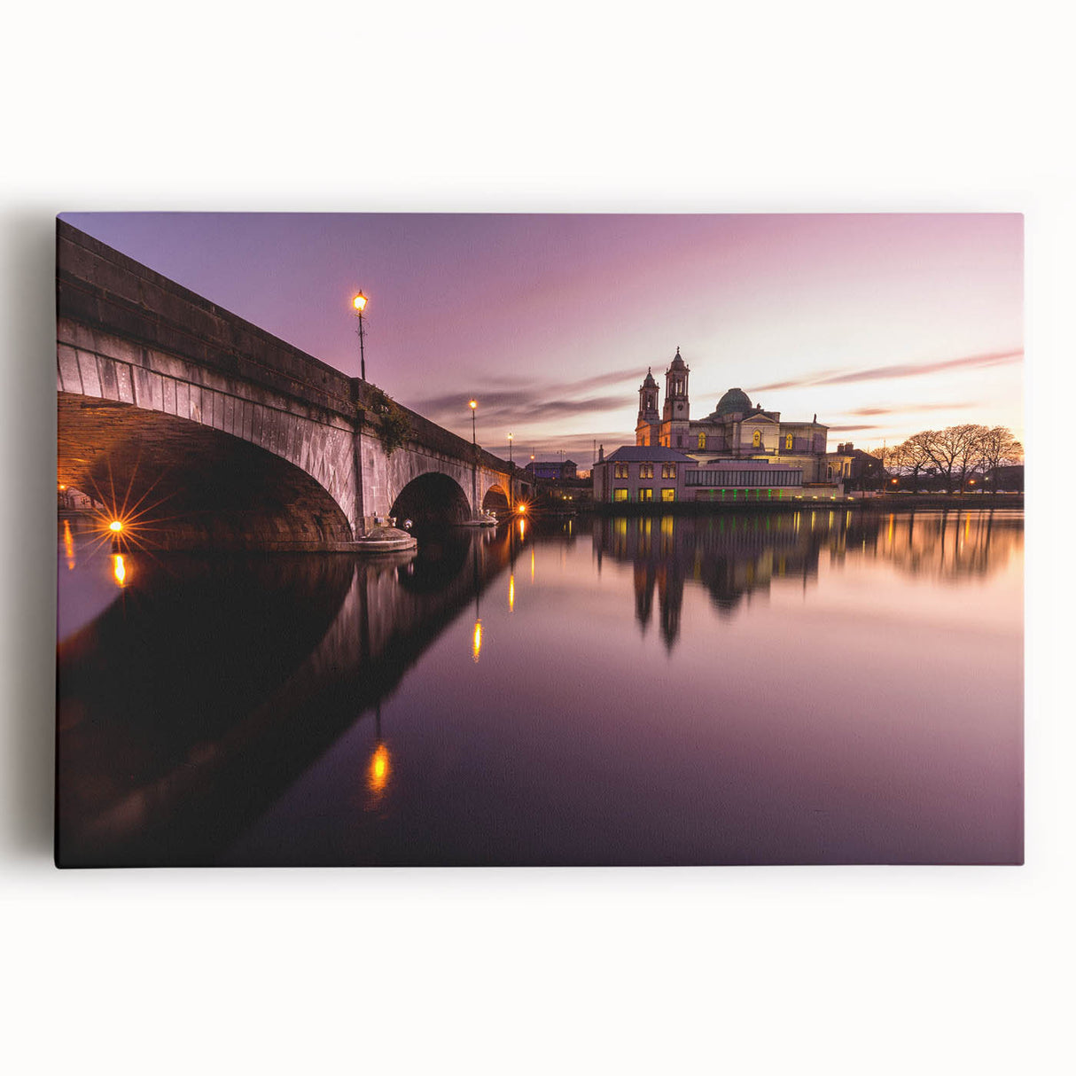 Black and white photo of a scenic Irish landscape on stretched canvas, ideal for kitchen wall art.