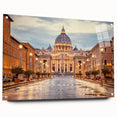 Acrylic print of a scenic Rome landscape in muted earth tones, ideal for dining room decor.