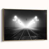 Framed canvas featuring a vintage-style landscape painting of a Latvian scenery in muted gold and black tones.