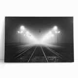 Large black and white stretched canvas of a European cityscape, ideal for kitchen wall art.