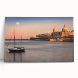 Black and white photograph of a European street scene on stretched canvas, ideal for kitchen wall art.