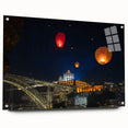 Acrylic print of Porto, Portugal with vivid blue and white tones, ideal for dining room decor.