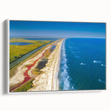 Vintage poster art of a Romanian landscape on framed canvas, featuring colorful imagery against a black background.