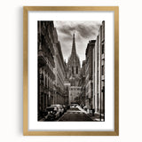 Abstract art print of Barcelona cityscape in muted earth tones on a framed canvas, suitable for dining room decor.