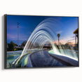 Black and white framed canvas of a vintage Valencia landscape, ideal for bedroom decor.