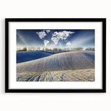 Extra large abstract art print featuring vibrant, colorful textures on a framed canvas, ideal for living room decor.