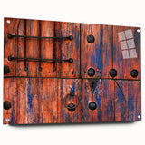 Acrylic print of a large abstract depiction of Baja California scenery in earthy tones, ideal for dining room decor.