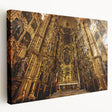 Large canvas print of Mexico City skyline in muted earth tones, suitable for kitchen wall art.