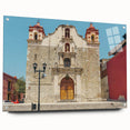 Abstract landscape of Oaxaca in muted earth tones on acrylic glass, suitable for bedroom or dining room decor.