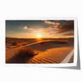 Rolled print of Dubai skyline in muted earth tones, ideal for art wall dining room.