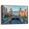 Black and white framed canvas of a vintage Iranian landscape, ideal for bedroom wall art.