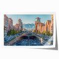 Extra large rolled print of a Middle Eastern scenery in Iran, featuring vibrant floral elements.
