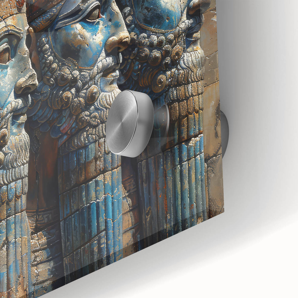 Large abstract wall art of a Middle Eastern Iraq scenery in muted earth tones on acrylic glass.