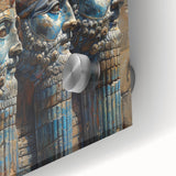 Large abstract wall art of a Middle Eastern Iraq scenery in muted earth tones on acrylic glass.