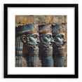 Extra large abstract art print depicting vibrant, textured scenery of a Middle Eastern landscape on a framed canvas.
