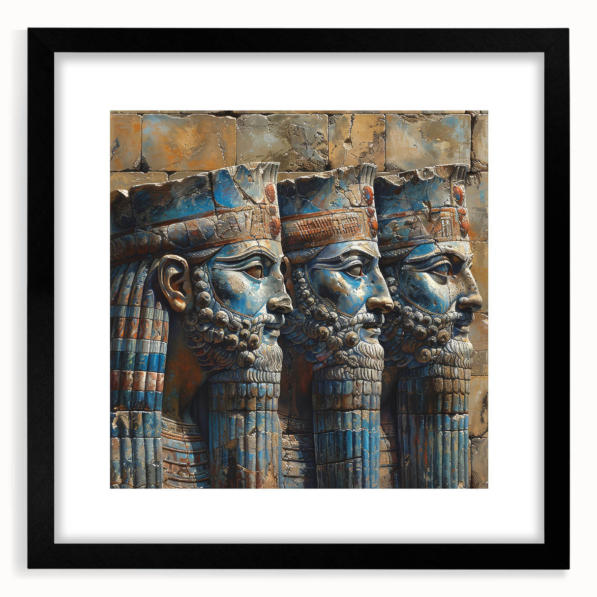 Extra large abstract art print depicting vibrant, textured scenery of a Middle Eastern landscape on a framed canvas.