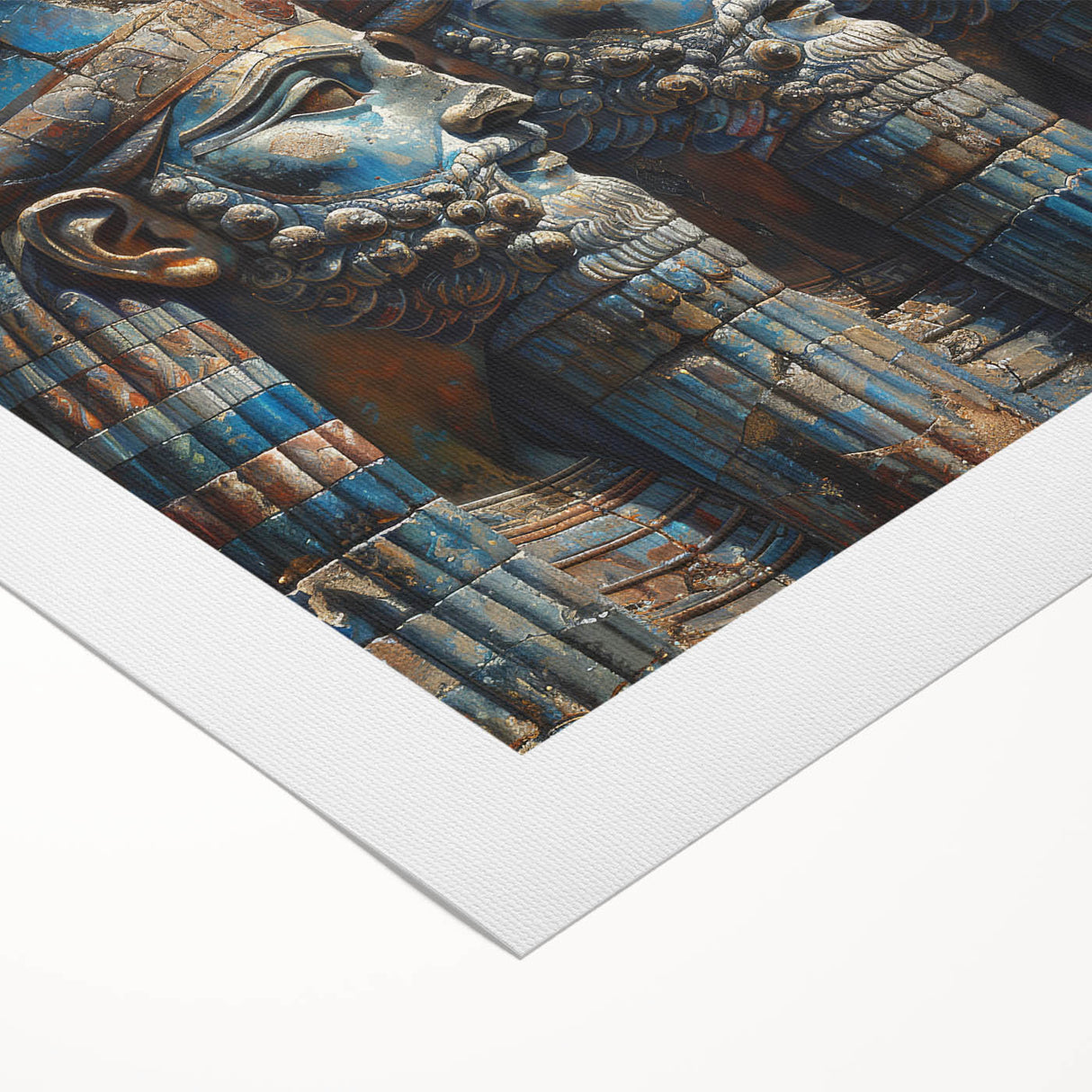 Art deco poster of a Middle Eastern scenery in muted earth tones on rolled canvas, suitable for dining room decor.