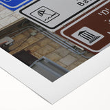 Art Deco poster of Tel Aviv skyline in pastel shades on rolled canvas, suitable for dining room wall art.