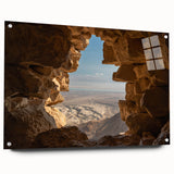 Acrylic print of a Middle Eastern landscape in muted earth tones, ideal for bedroom or dining room decor.
