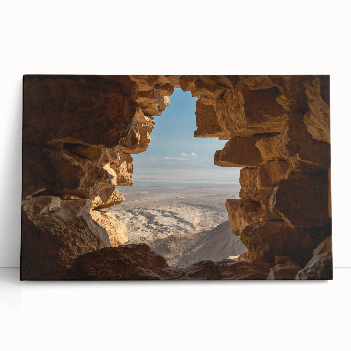 Black and white stretched canvas featuring a Middle Eastern cityscape, ideal for kitchen wall art.