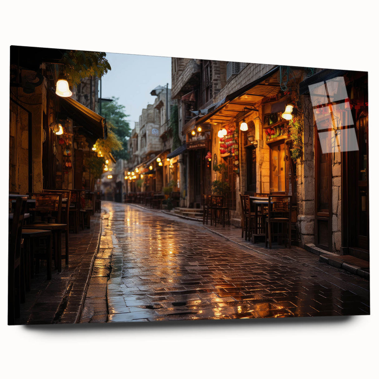 Acrylic print of a Jordanian landscape in muted earth tones, ideal for bedroom or dining room art.