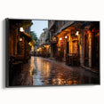 Black and white landscape art painting of a Middle Eastern scene on framed canvas, suitable for bedroom wall decor.