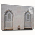 Acrylic print of a Middle Eastern landscape in earth tones, suitable for dining room decor.