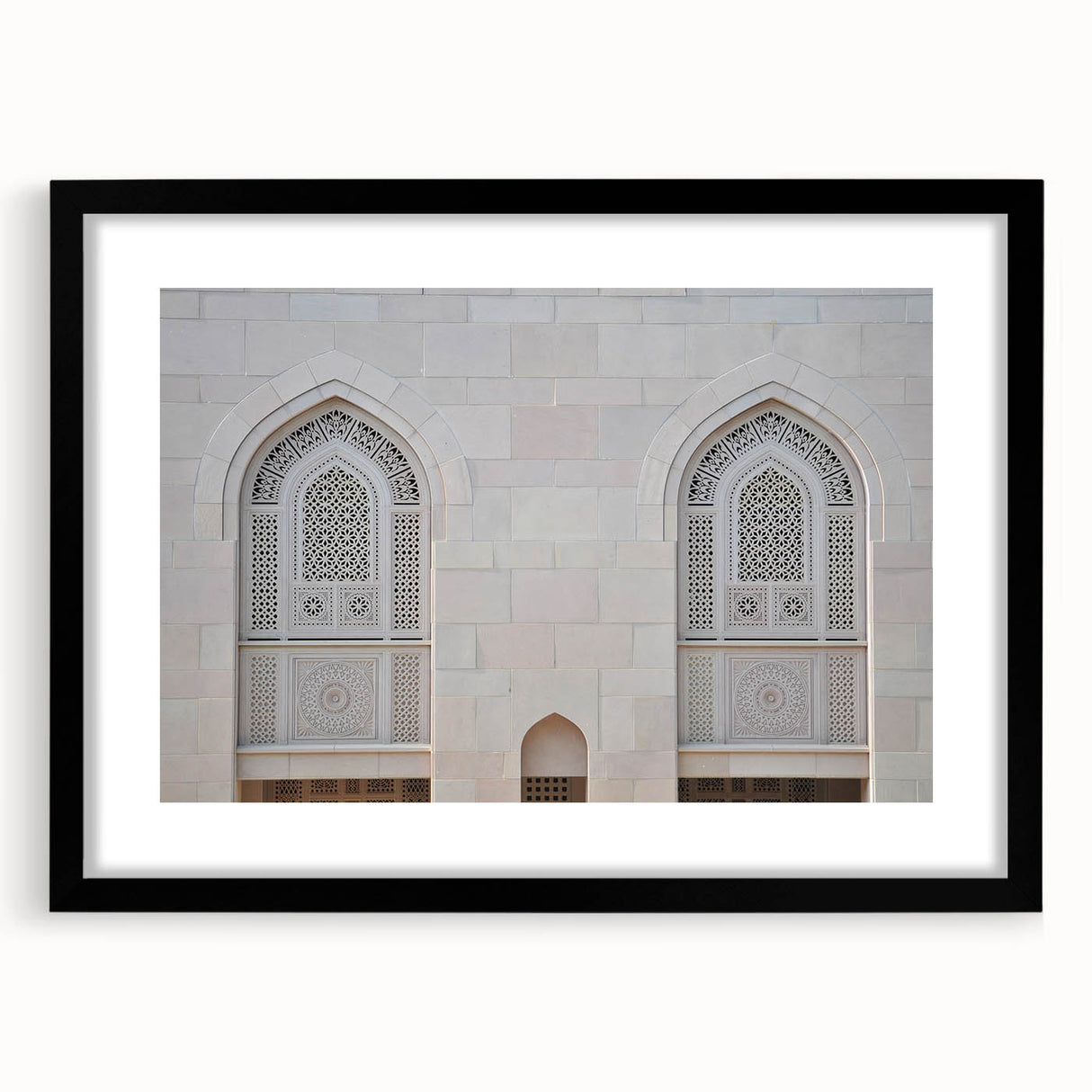 Abstract art print of a Middle Eastern scenery in vibrant colors on a textured, extra large canvas.