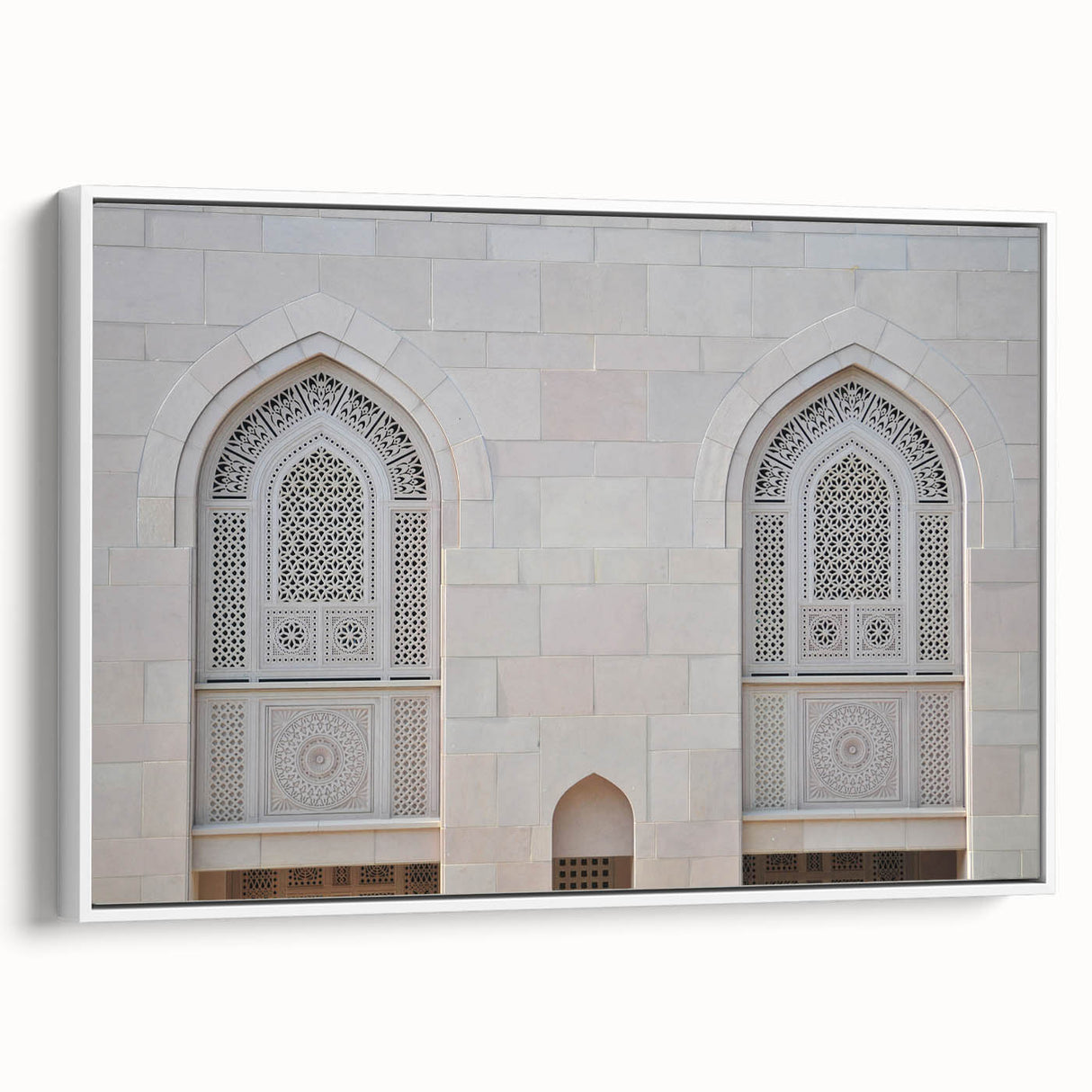 Vintage poster art of Oman scenery on framed canvas, featuring colorful art in extra large size, ideal for living room decor.