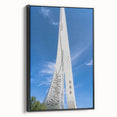 Black and white framed canvas featuring a vintage landscape of Qatar, suitable for bedroom decor.